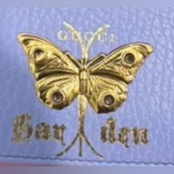 Gucci GardenLavender Leather Wallet with Gold Butterfly - Picture 4 of 4
